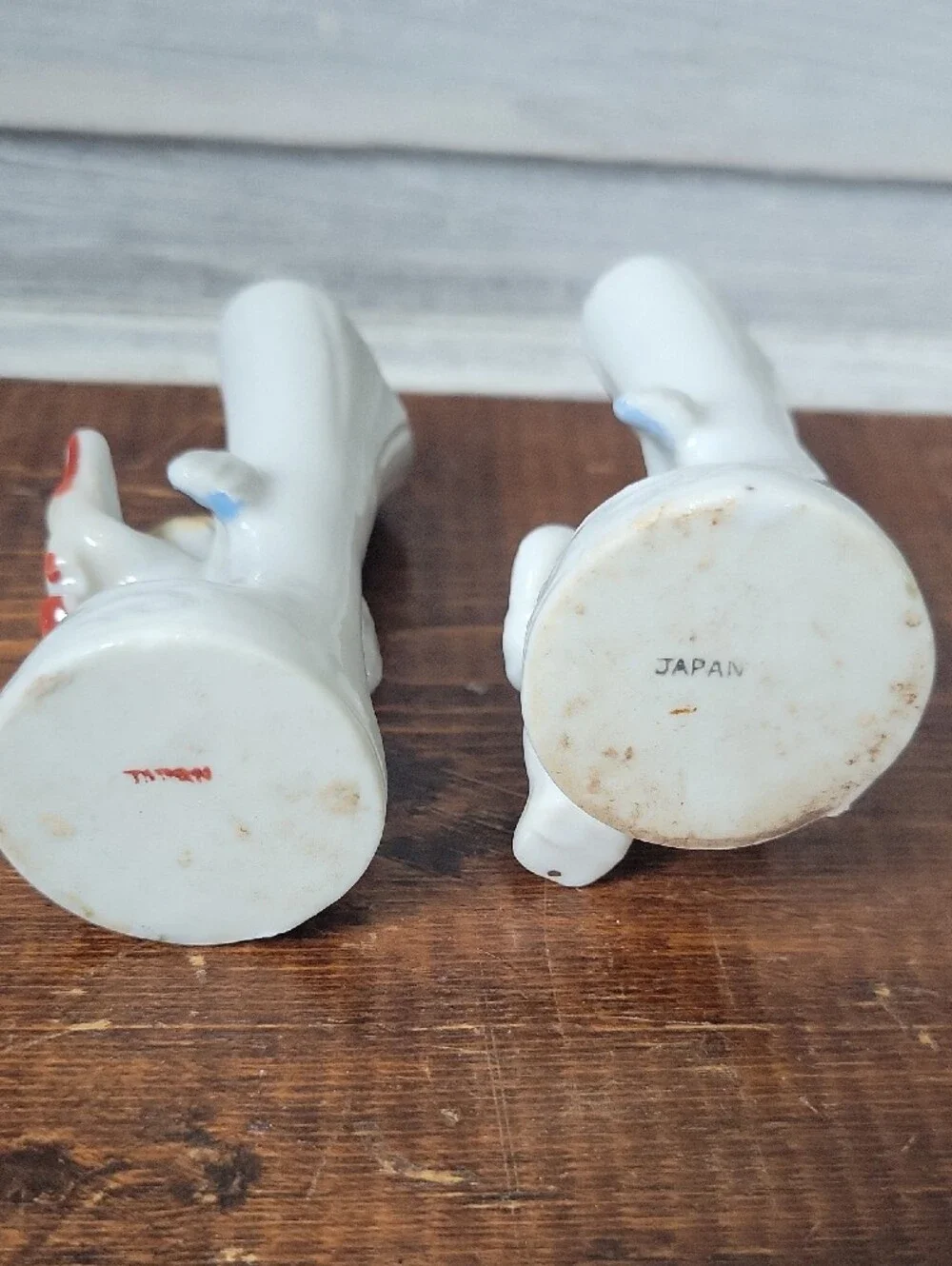 Vintage Mid Century Porcelain Cherub Angel Musician Bud Vases Japan
